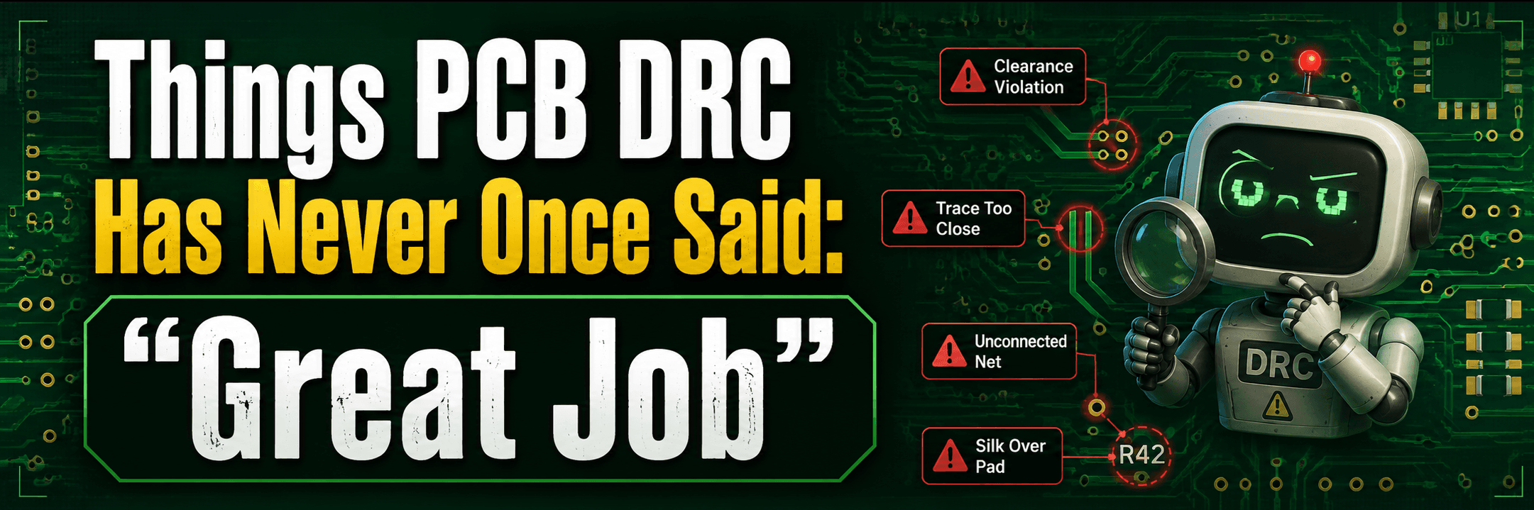 Things PCB DRC Has Never Once Said: "Great Job"