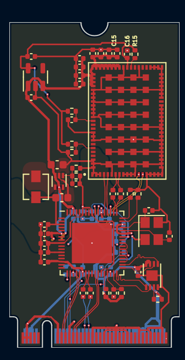 The coral board after routing by AutoCuro