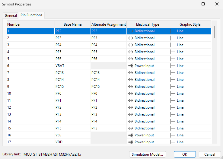 symbol/footprint mapping, verified footprints, footprint pin mapping table, parametric library