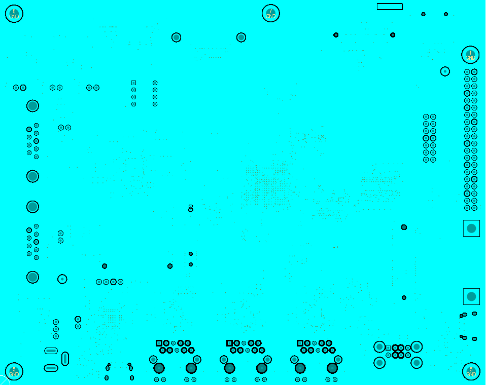 Ground layer view for STM32MP257F-EV1