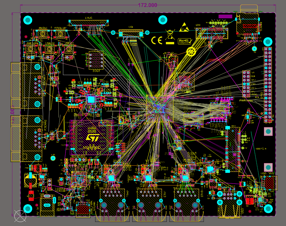 ST reference placement for STM32MP257F-EV1