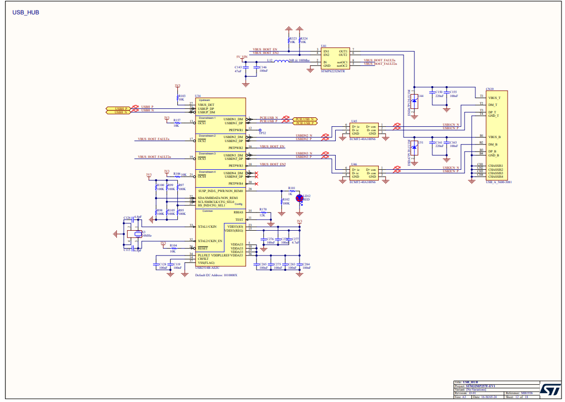 USB hub schematic