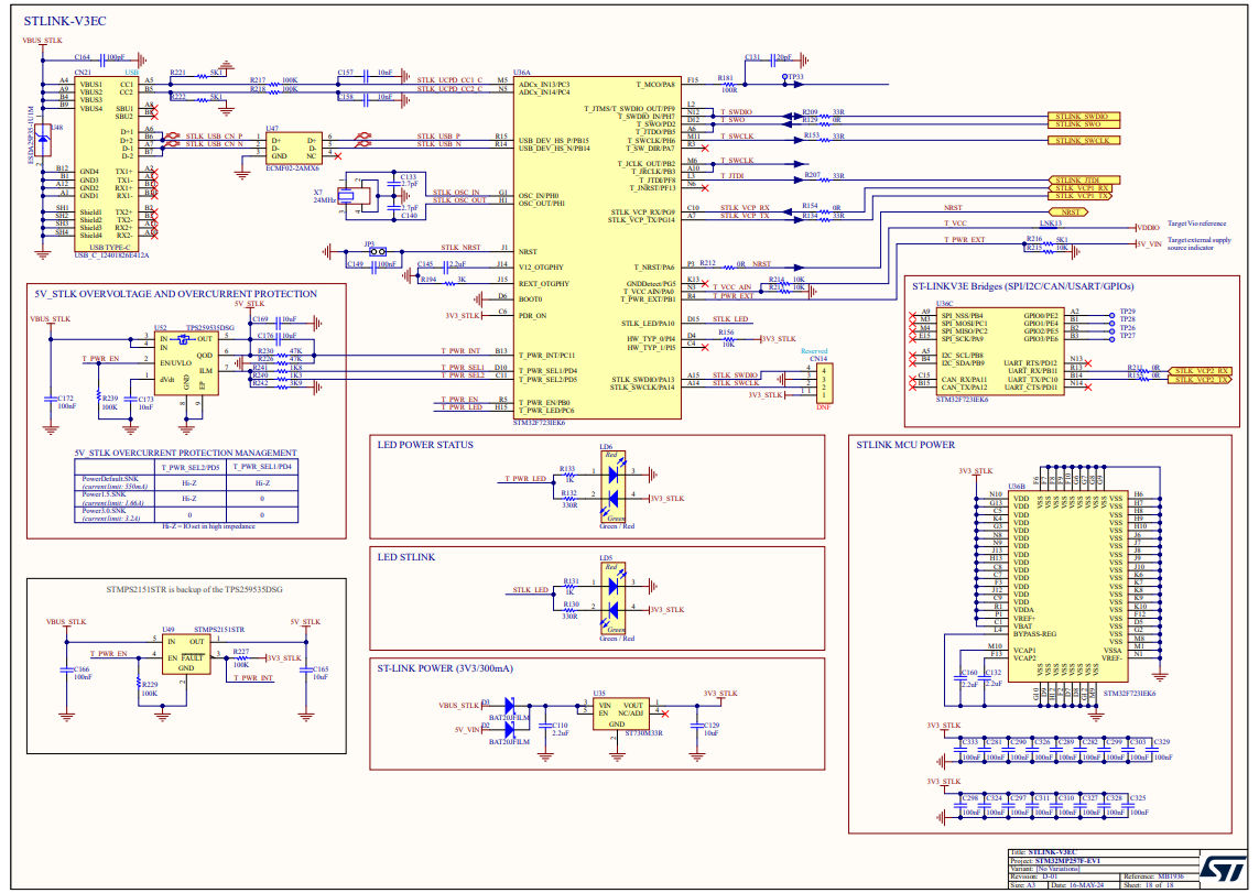 ST-LINK debug schematic