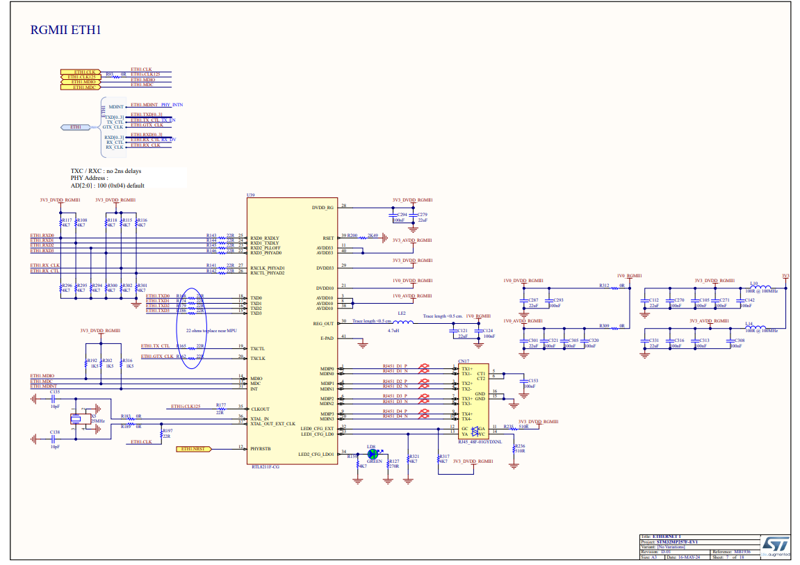 Gigabit Ethernet interface schematic page 1