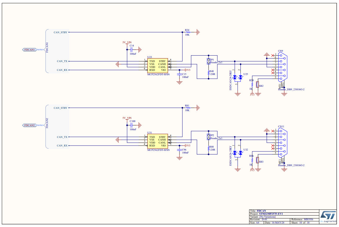 FDCAN interface schematic
